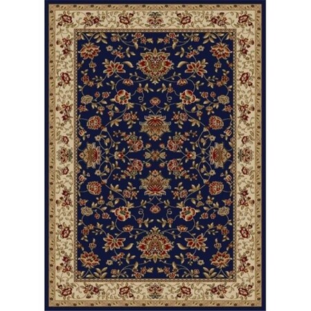 Radici Usa Inc Radici 1597-1455-NAVY Como Rectangular Navy Blue Traditional Italy Area Rug; 5 ft. 3 in. W x 5 ft. 3 in. H 1597/1455/NAVY